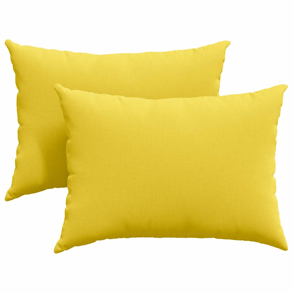 VidaXL coussins de canapé 2 pcs tissu jaune clair 70 x 50 cm