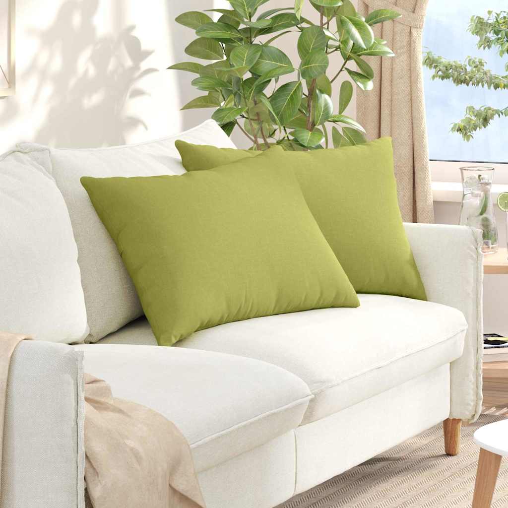 VidaXL coussins de canapé 2 pcs tissu vert clair 70 x 50 cm