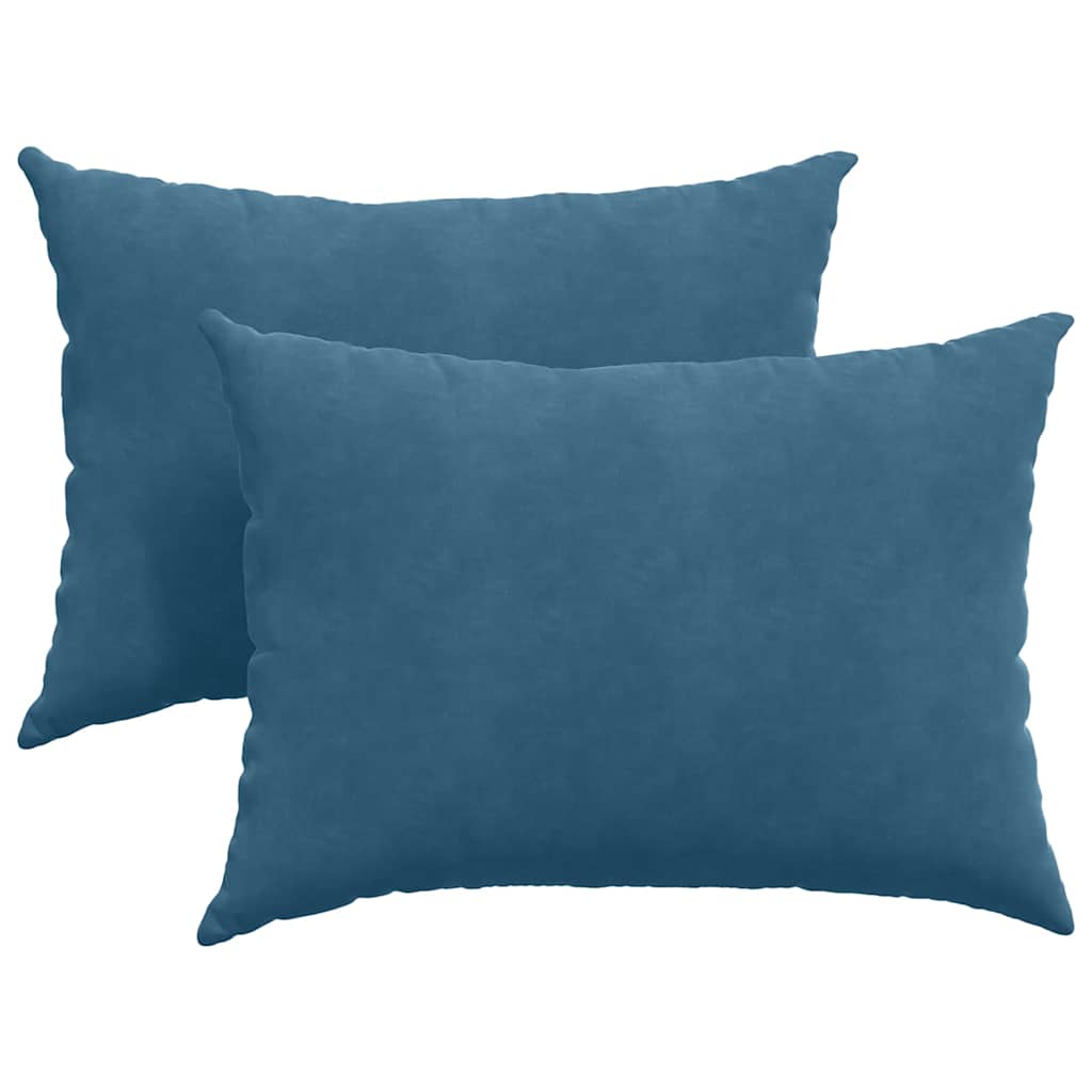 VidaXL coussins de canapé 2 pièces bleu 70 x 50 cm tissu corde