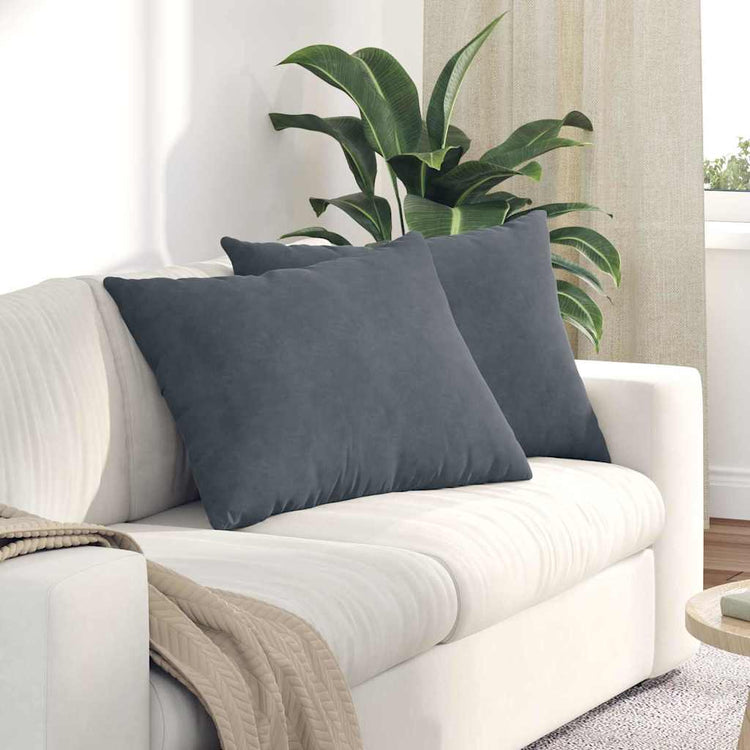 VidaXL coussins de canapé 2 pièces gris foncé 70 x 50 cm tissu corde