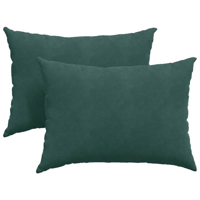 VidaXL coussins de canapé, 2 pièces, vert foncé, tissu corde 70 x 50 cm
