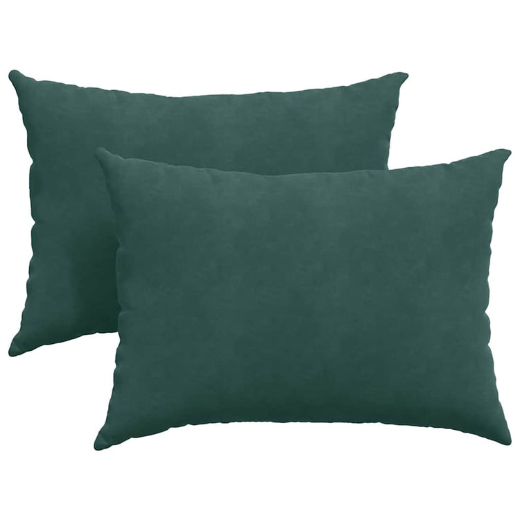 VidaXL coussins de canapé, 2 pièces, vert foncé, tissu corde 70 x 50 cm
