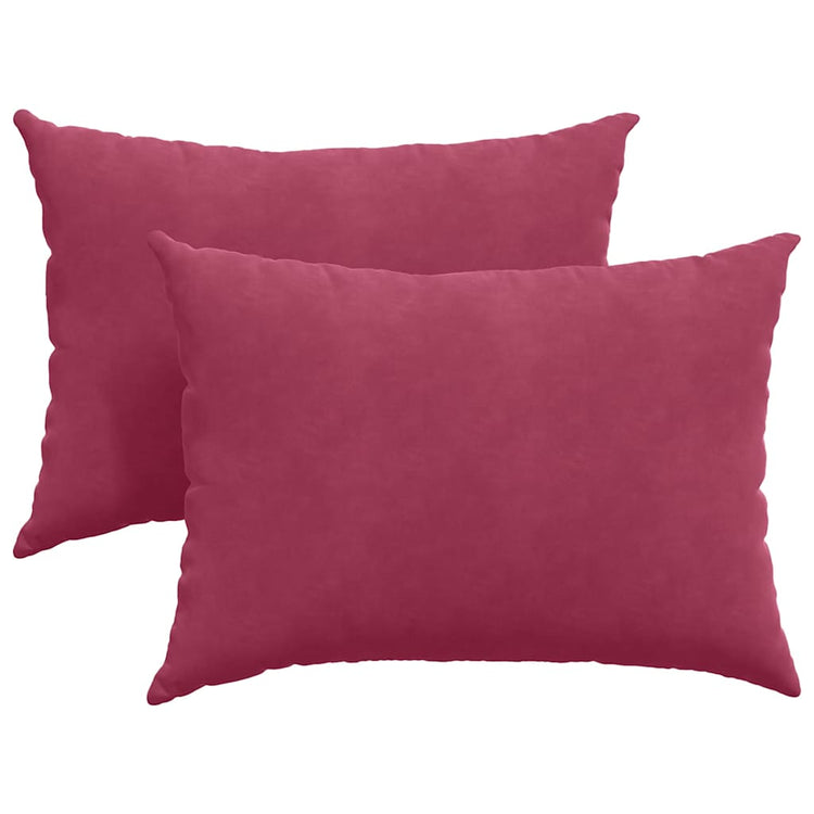 VidaXL coussins de canapé, 2 pièces, bordeaux, tissu corde 70 x 50 cm