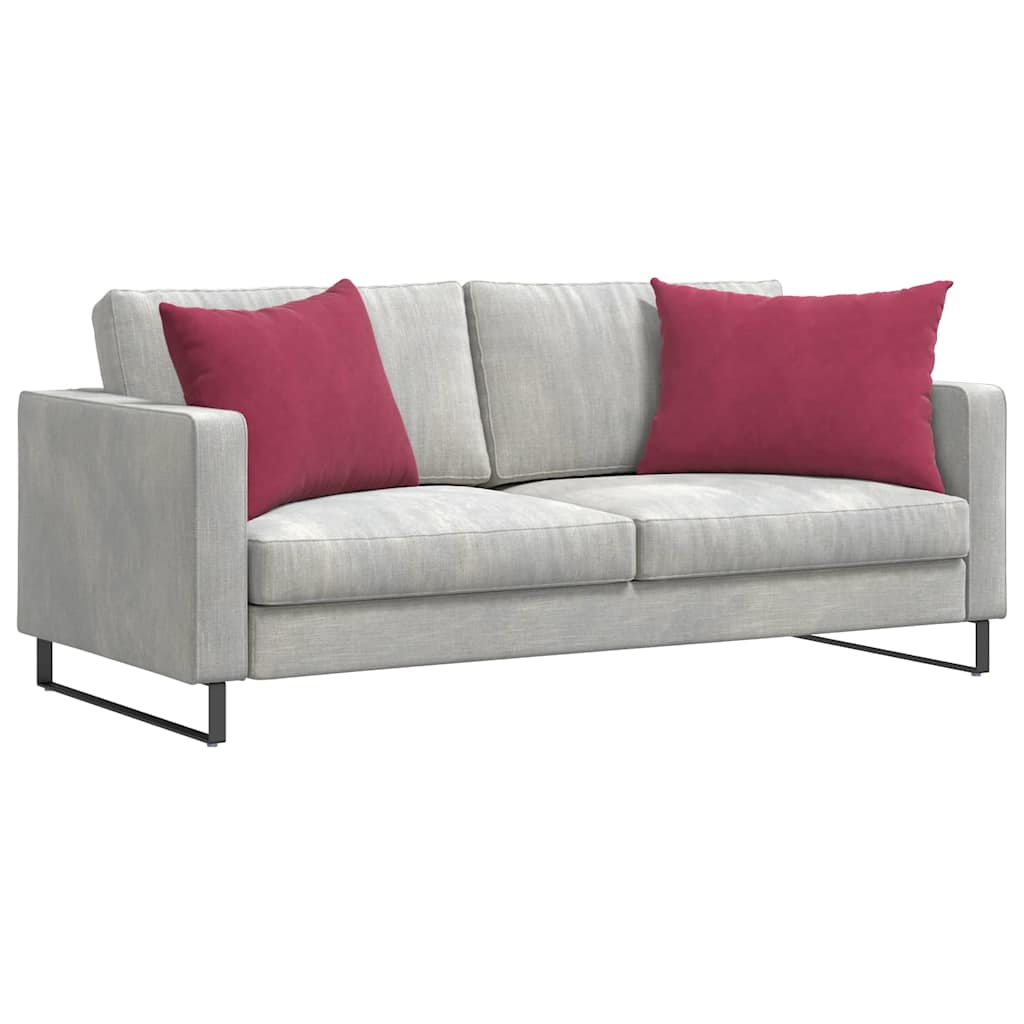 VidaXL coussins de canapé, 2 pièces, bordeaux, tissu corde 70 x 50 cm