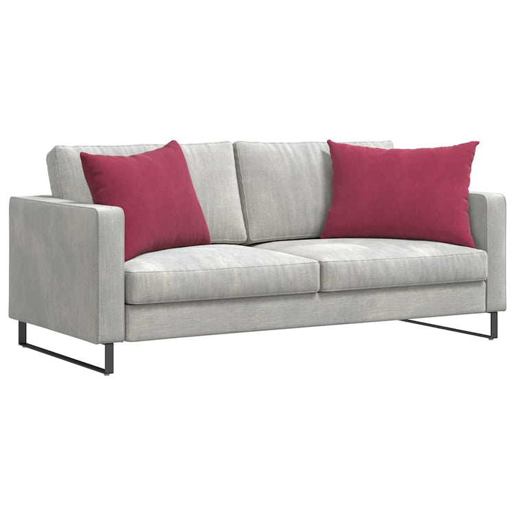 VidaXL coussins de canapé, 2 pièces, bordeaux, tissu corde 70 x 50 cm