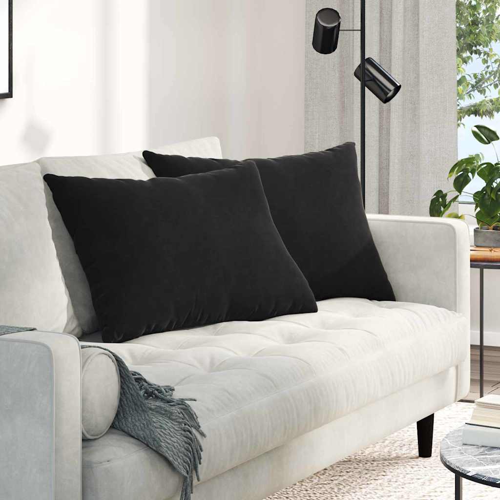VidaXL coussins de canapé 2 pièces noir 70 x 50 cm tissu corde