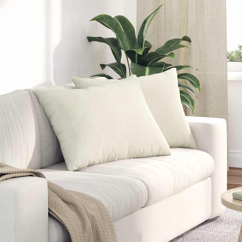 VidaXL coussins de canapé 2 pièces crème 70 x 50 cm tissu corde