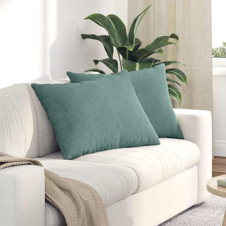 VidaXL coussins de canapé 2 pièces vert d'eau 70 x 50 cm tissu corde