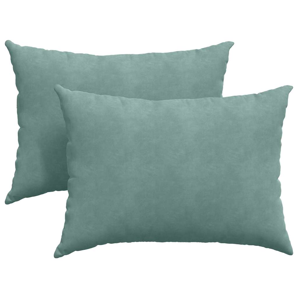 VidaXL coussins de canapé 2 pièces vert d'eau 70 x 50 cm tissu corde