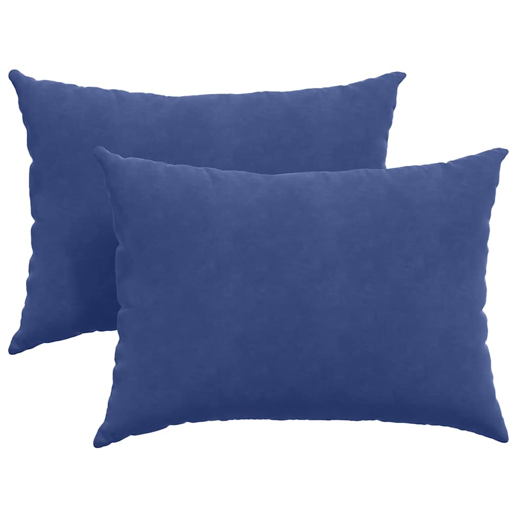 VidaXL coussins de canapé, 2 pièces, bleu police, tissu corde 70 x 50 cm