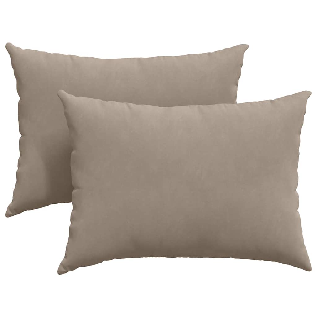 VidaXL coussins de canapé 2 pièces tissu taupe 70 x 50 cm