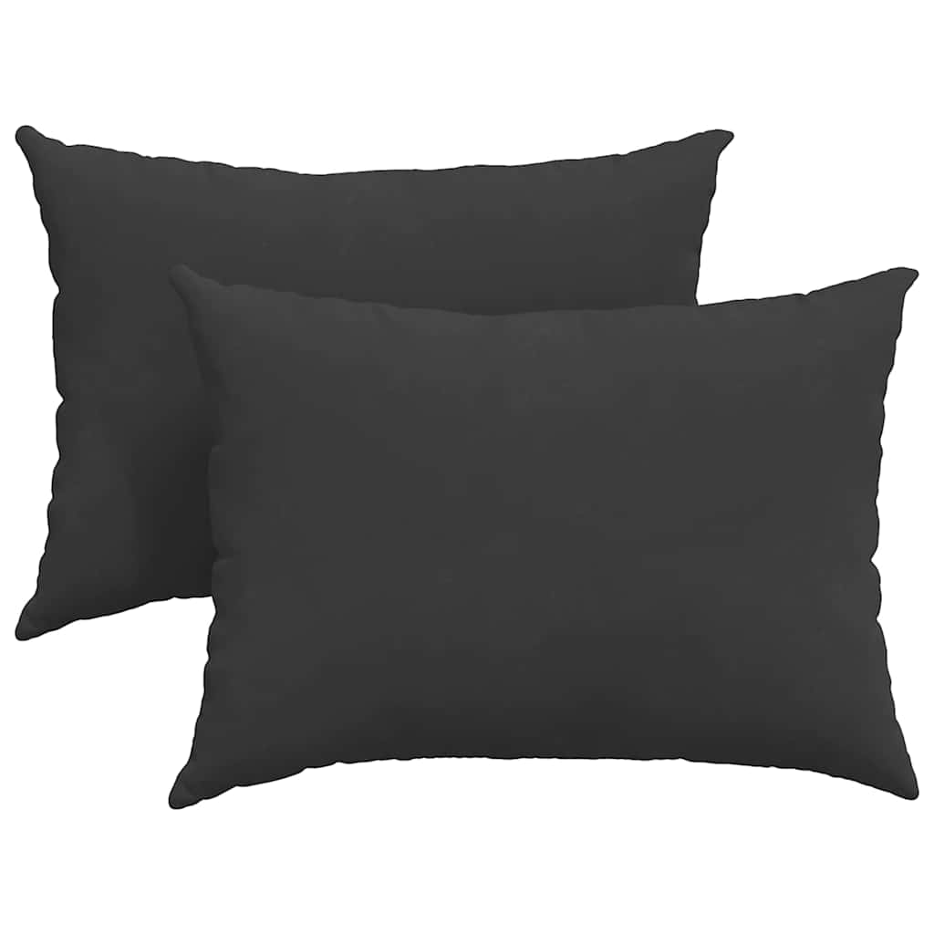 VidaXL coussins de canapé 2 pièces tissu noir 70 x 50 cm