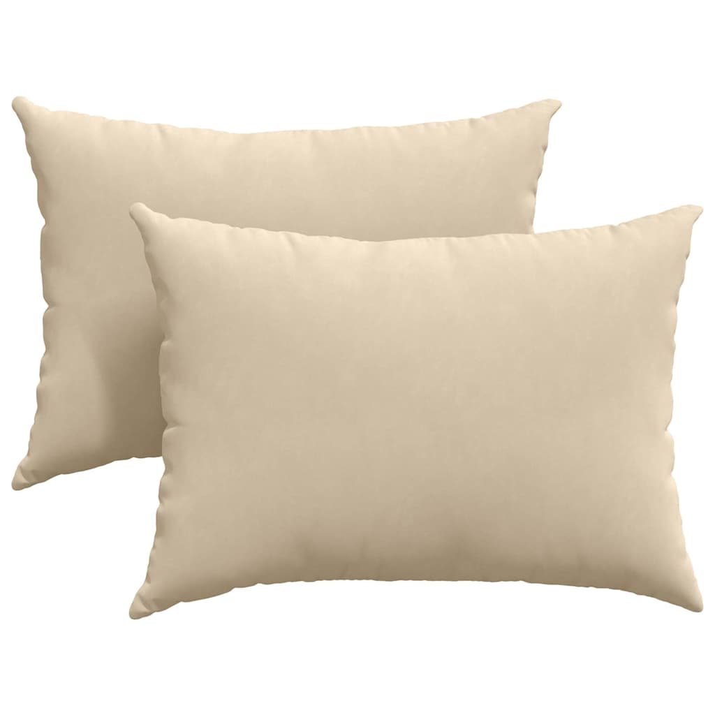 VidaXL coussins de canapé 2 pièces crème 70 x 50 cm tissu