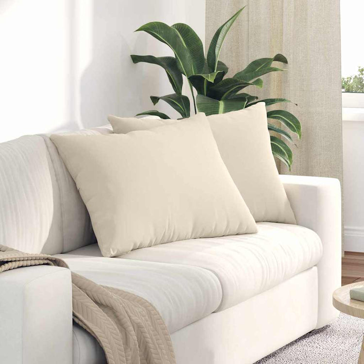 VidaXL coussins de canapé 2 pièces beige 70 x 50 cm tissu
