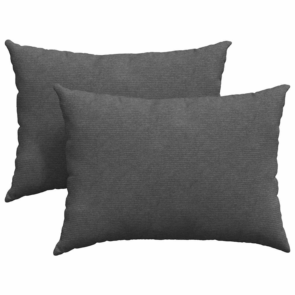 VidaXL coussins de canapé 2 pièces gris foncé 70 x 50 cm tissu corde