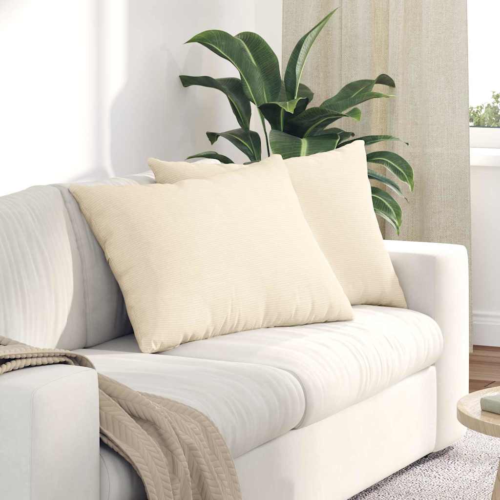 VidaXL coussins de canapé 2 pièces crème 70 x 50 cm tissu corde