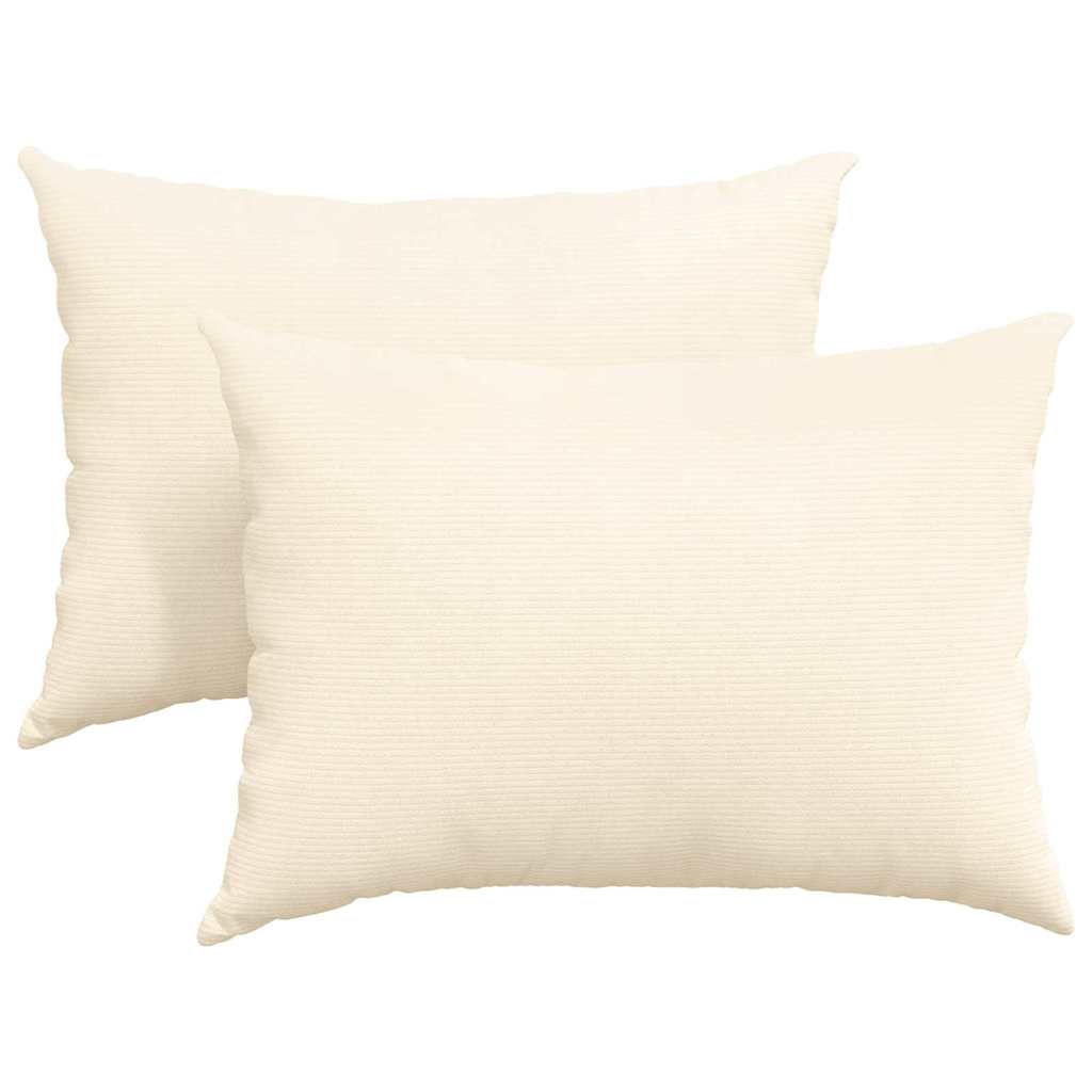 VidaXL coussins de canapé 2 pièces crème 70 x 50 cm tissu corde
