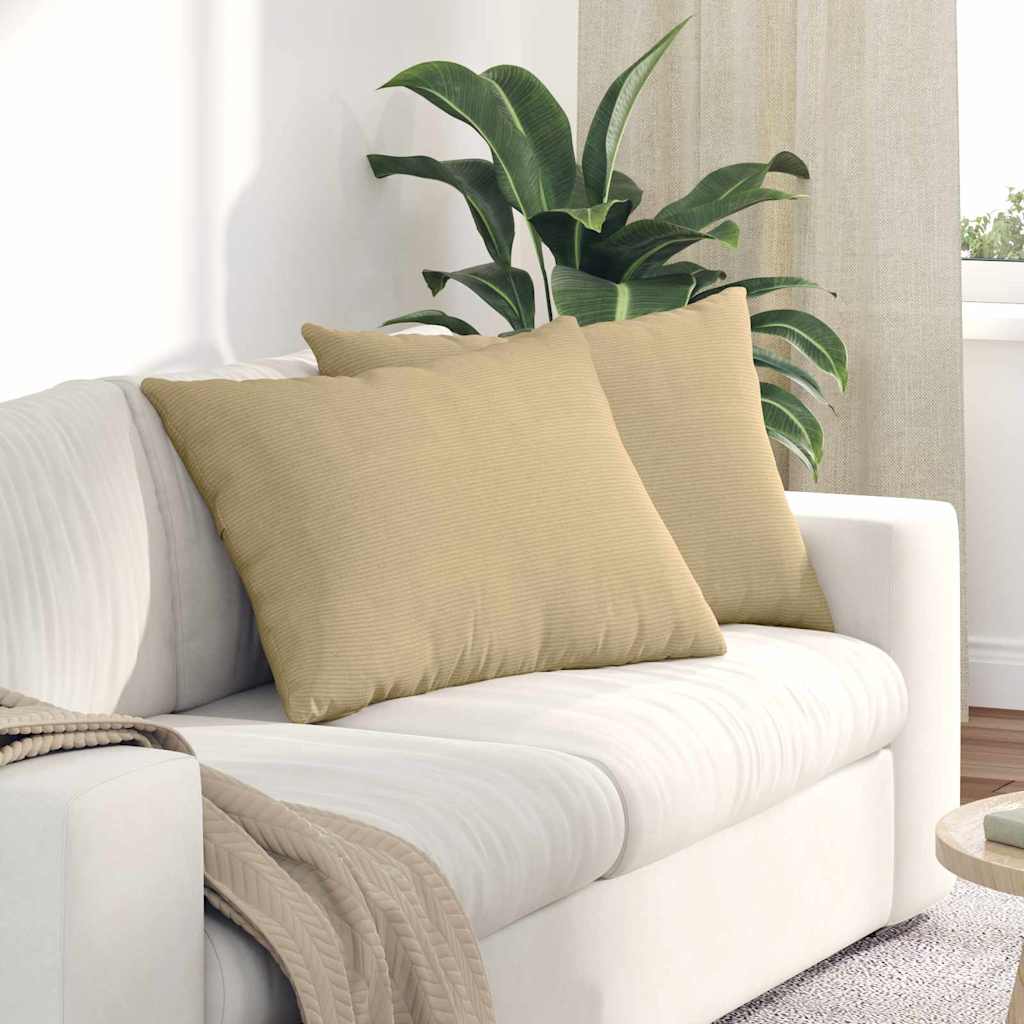 VidaXL coussins de canapé 2 pièces gris vert 70 x 50 cm tissu corde