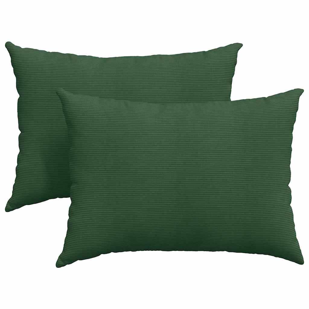 VidaXL coussins de canapé, 2 pièces, vert foncé, tissu corde 70 x 50 cm