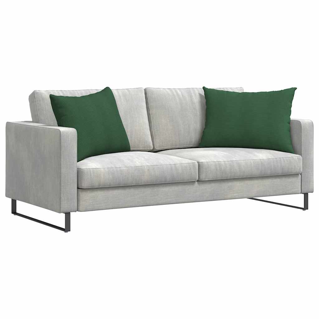 VidaXL coussins de canapé, 2 pièces, vert foncé, tissu corde 70 x 50 cm