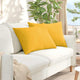 Vidaxl coussins de canapé 2 pièces jaune clair 70 x 50 cm tissu corde
