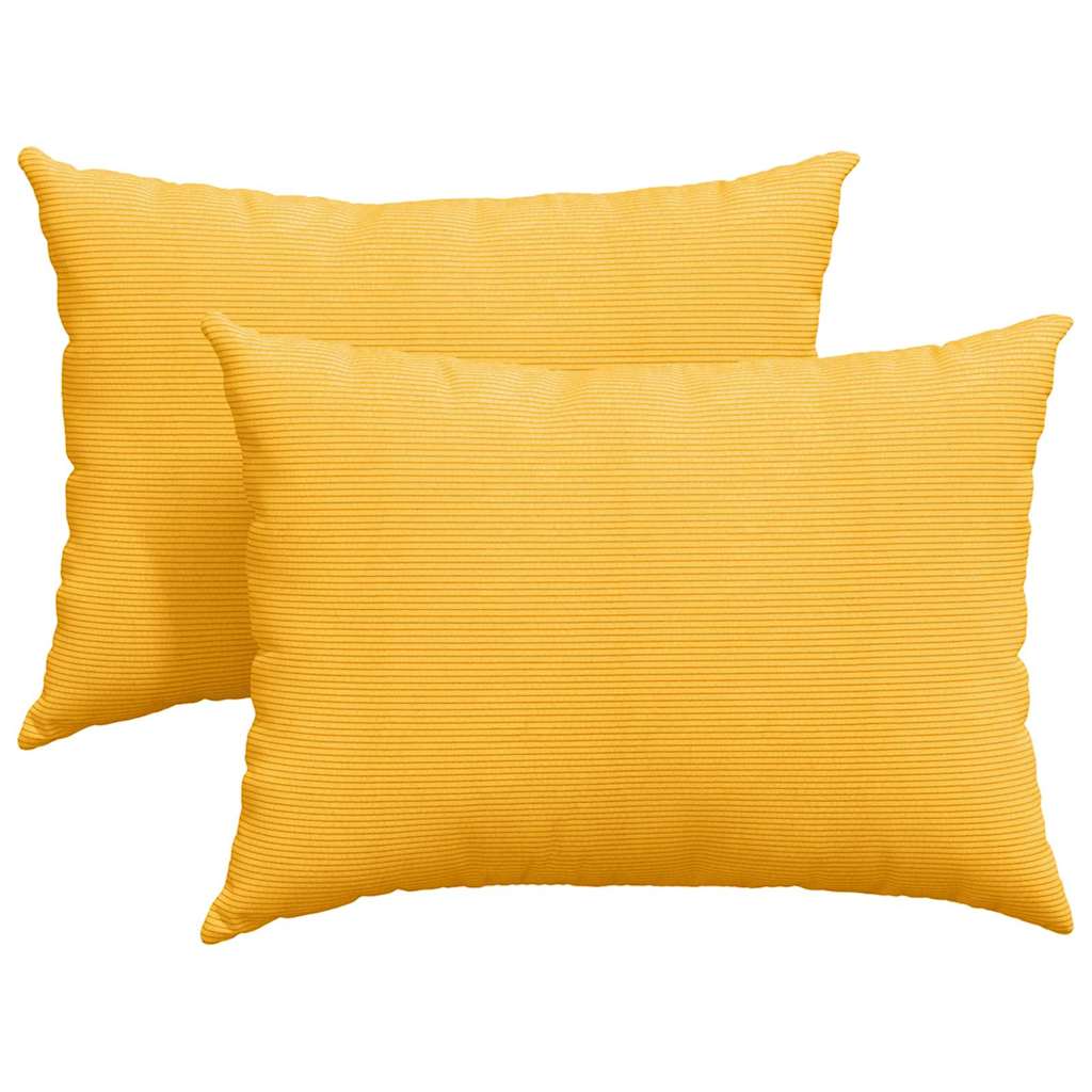 Vidaxl coussins de canapé 2 pièces jaune clair 70 x 50 cm tissu corde