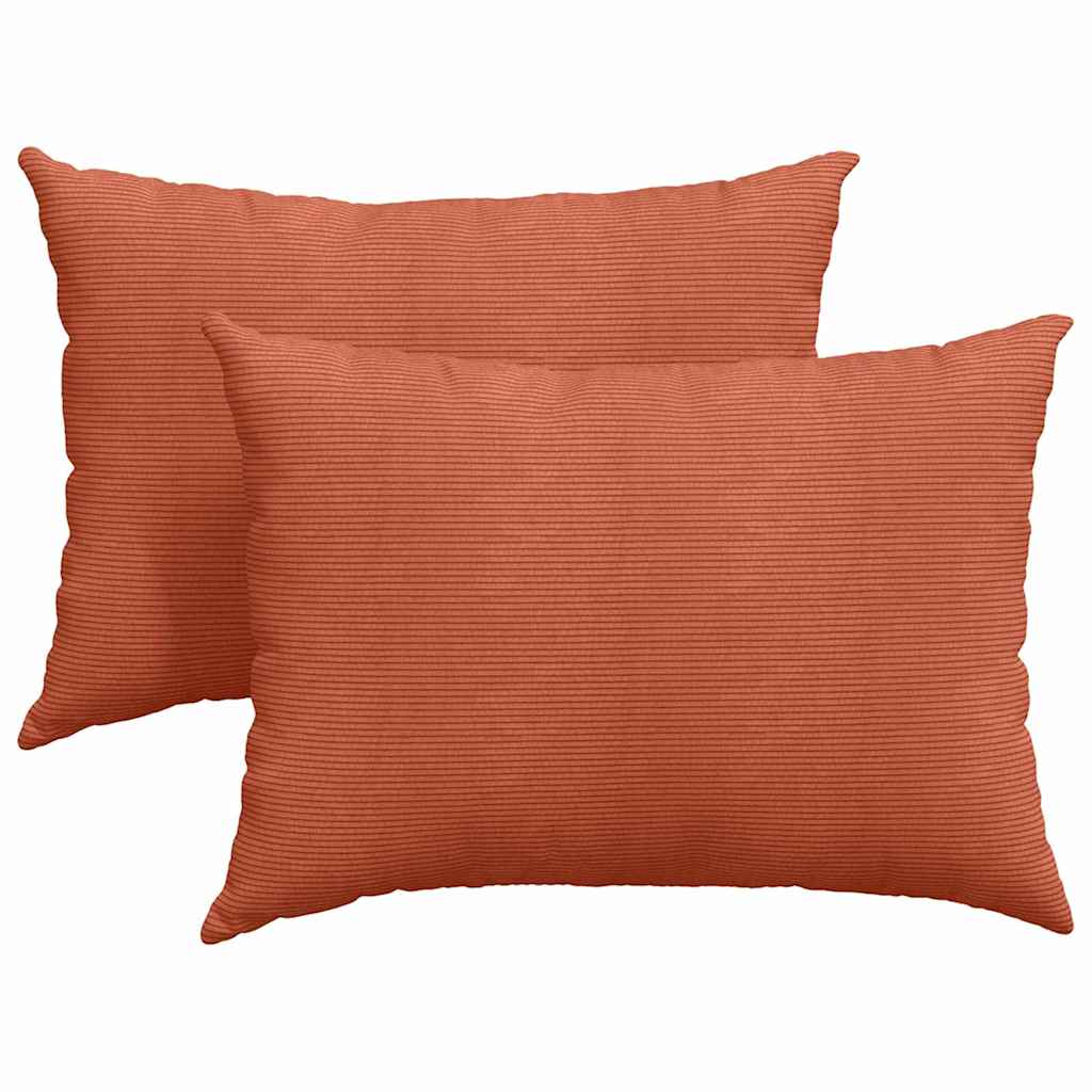 VidaXL coussins de canapé 2 pièces rouge-orange 70 x 50 cm tissu corde