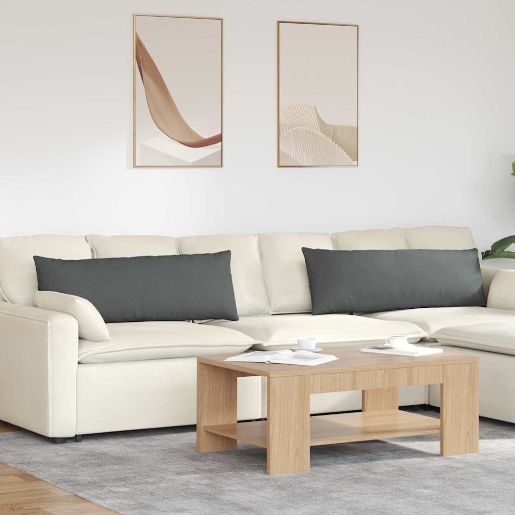 VidaXL coussins de canapé 2 pcs tissu gris foncé 120 x 40 cm