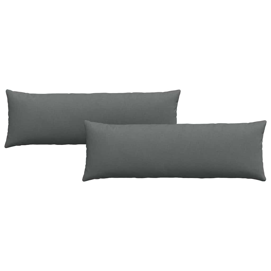 VidaXL coussins de canapé 2 pcs tissu gris foncé 120 x 40 cm