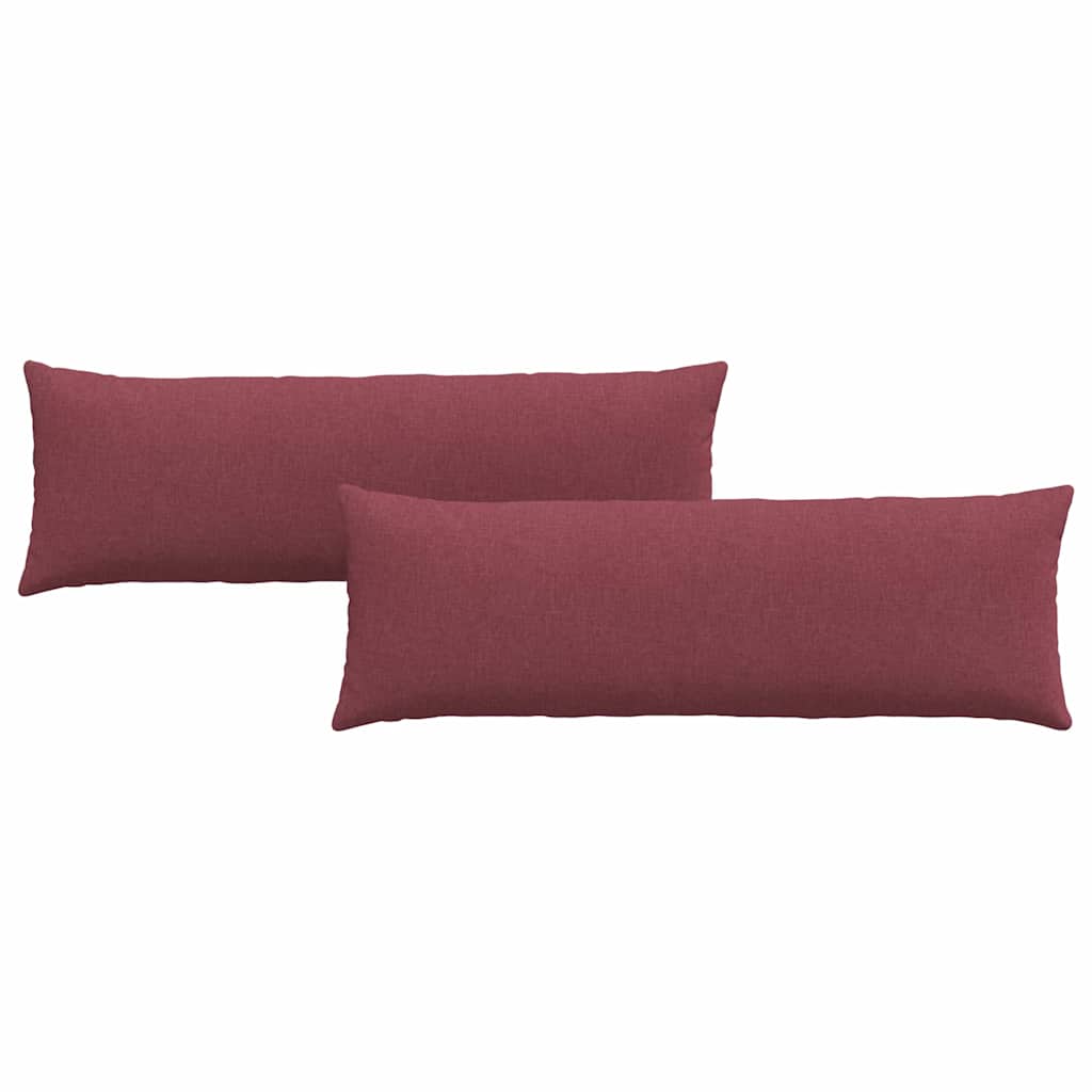 VidaXL coussins de canapé 2 pcs vin rouge 120 x 40 cm tissu