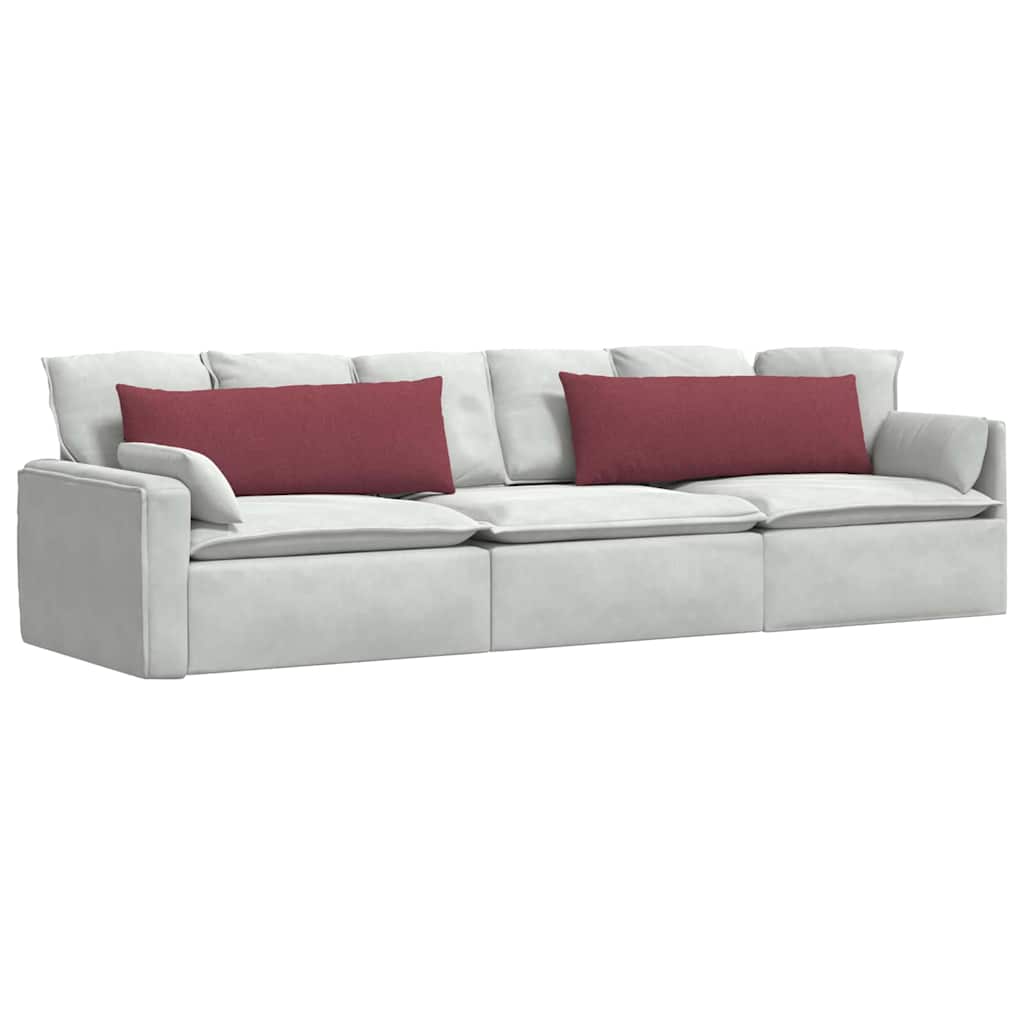 VidaXL coussins de canapé 2 pcs vin rouge 120 x 40 cm tissu
