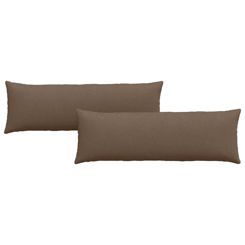 VidaXL coussins de canapé 2 pcs marron 120 x 40 cm tissu