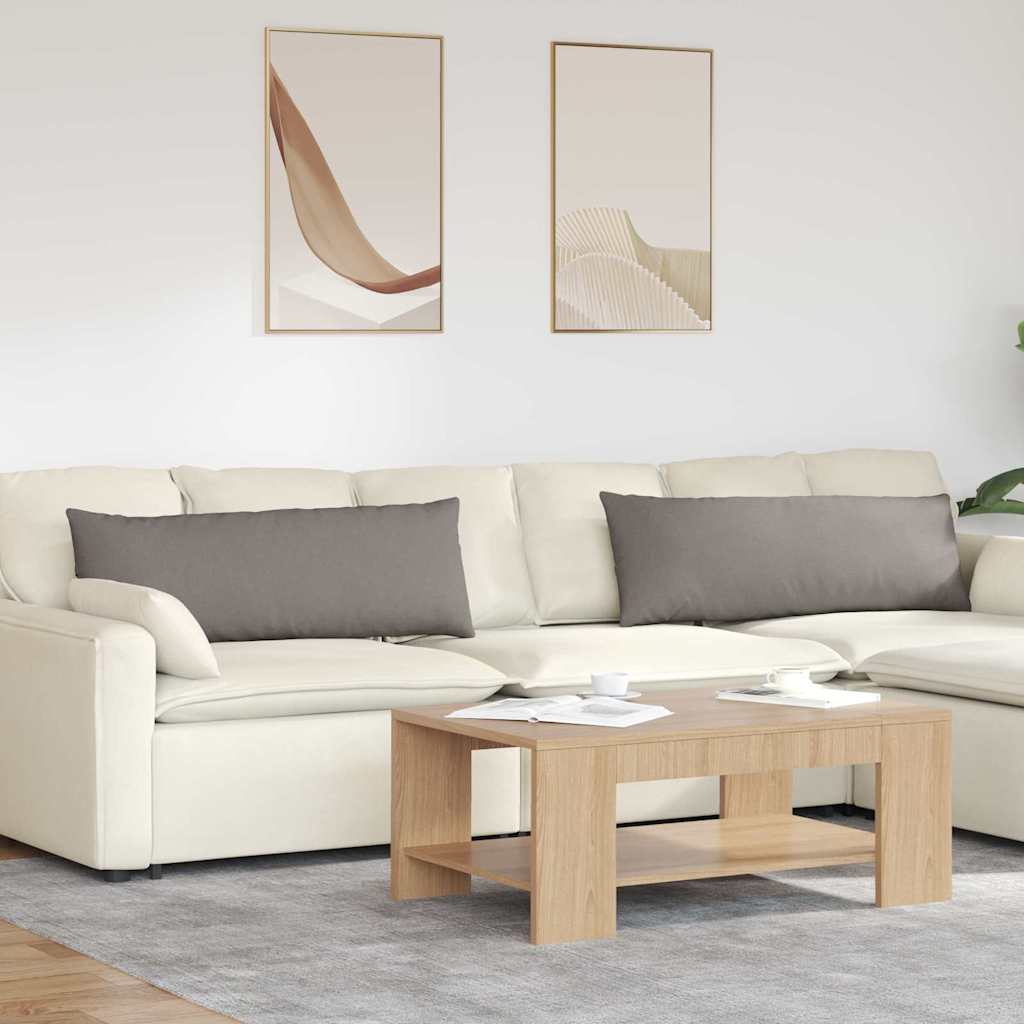 VidaXL coussins de canapé 2 pcs taupe 120 x 40 cm tissu