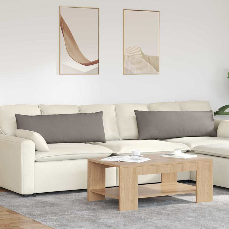 VidaXL coussins de canapé 2 pcs taupe 120 x 40 cm tissu