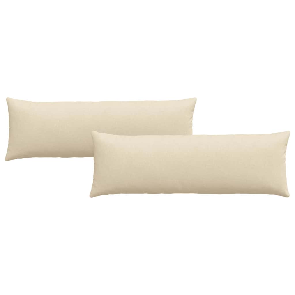 VidaXL coussins de canapé 2 pcs crème 120 x 40 cm tissu