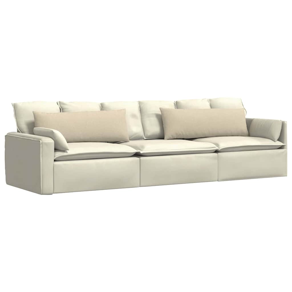 VidaXL coussins de canapé 2 pcs crème 120 x 40 cm tissu