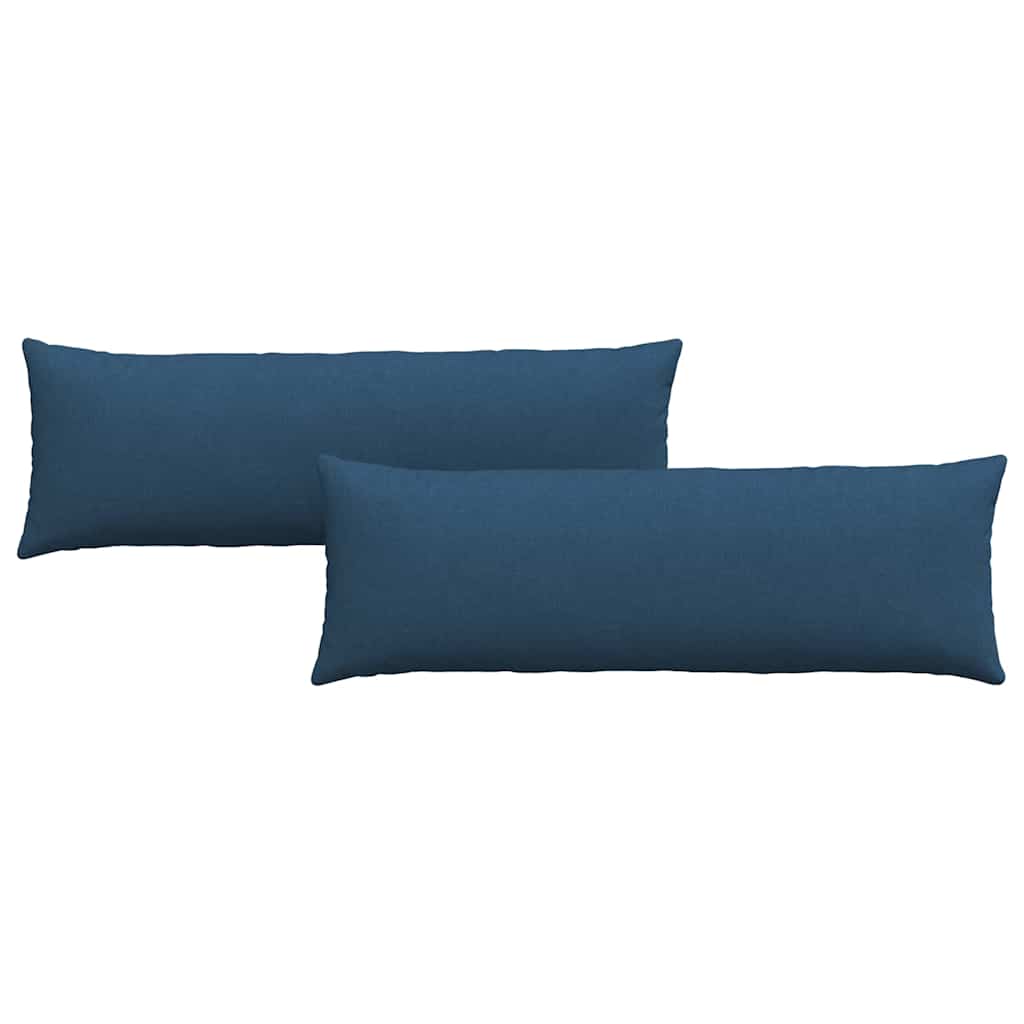 VidaXL coussins de canapé 2 pcs bleu 120 x 40 cm tissu
