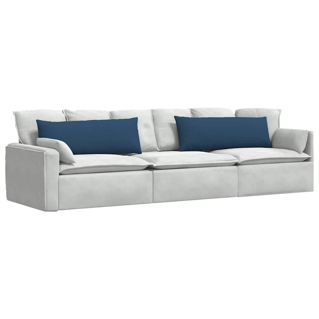 VidaXL coussins de canapé 2 pcs bleu 120 x 40 cm tissu