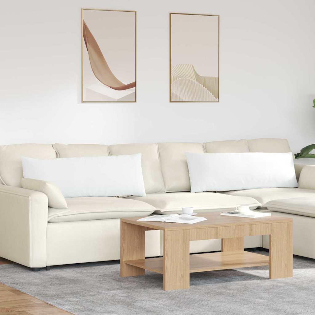 VidaXL coussins de canapé 2 pcs blanc 120 x 40 cm tissu