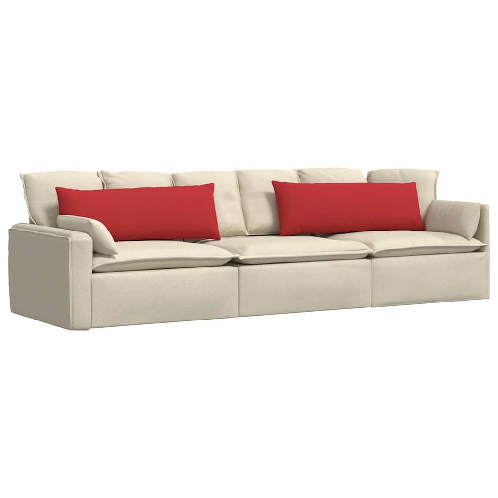 VidaXL coussins de canapé 2 pcs rouge 120 x 40 cm tissu