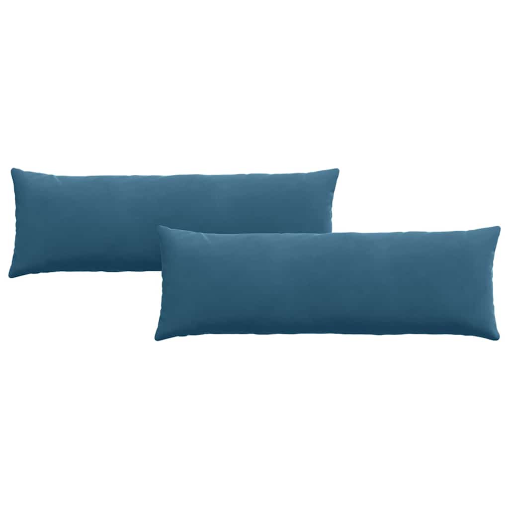 VidaXL coussins de canapé 2 pièces bleu 120 x 40 cm tissu corde