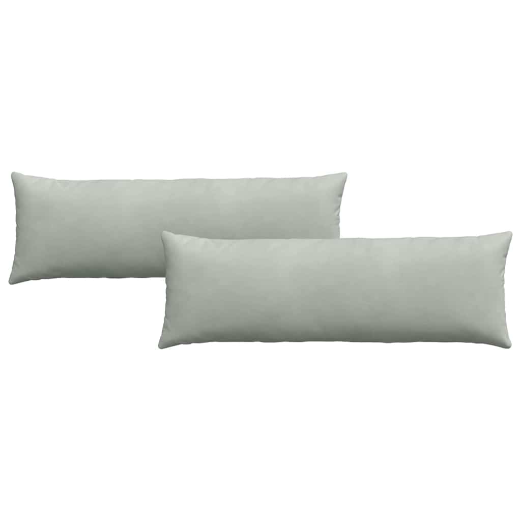 VidaXL coussins de canapé 2 pièces gris clair 120 x 40 cm tissu corde