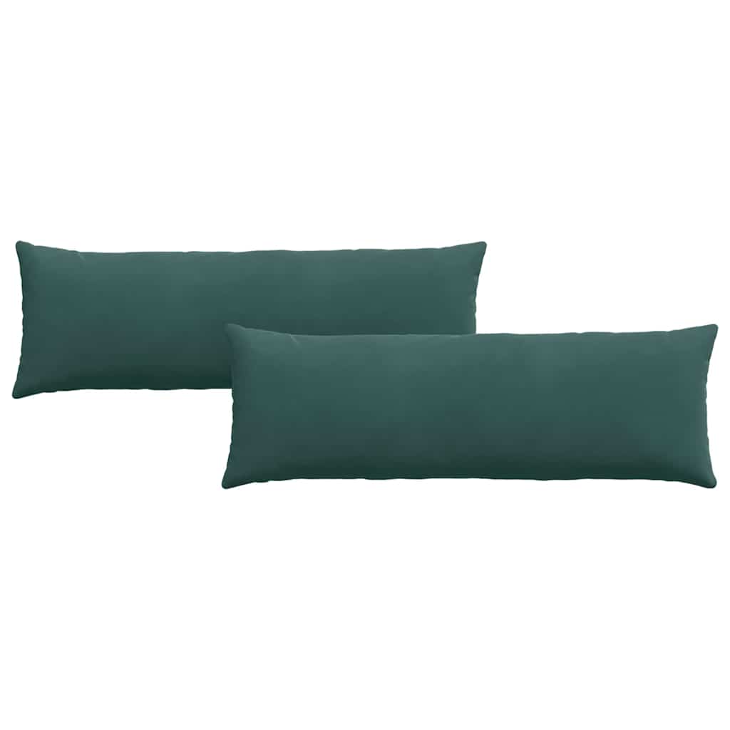 VidaXL coussins de canapé 2 pièces vert foncé 120 x 40 cm tissu corde
