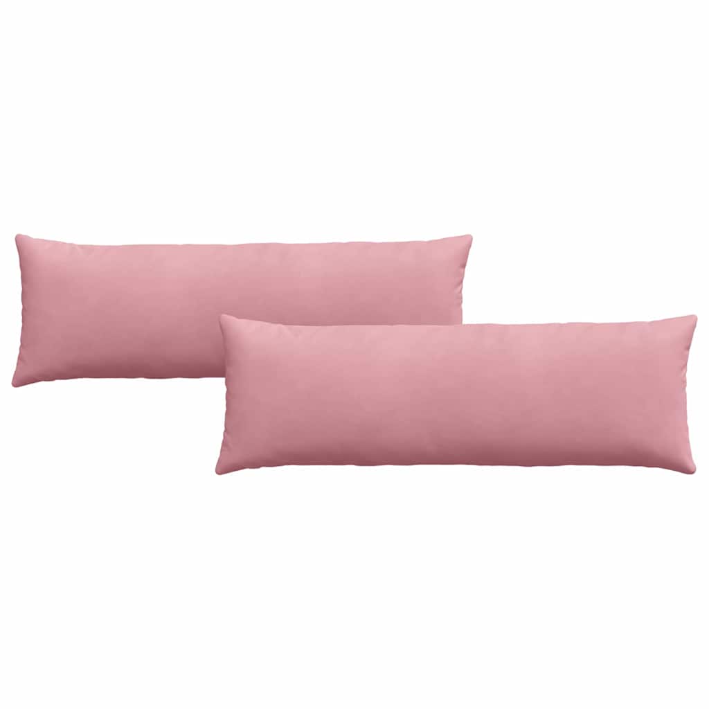 VidaXL coussins de canapé 2 pièces rose 120 x 40 cm tissu corde