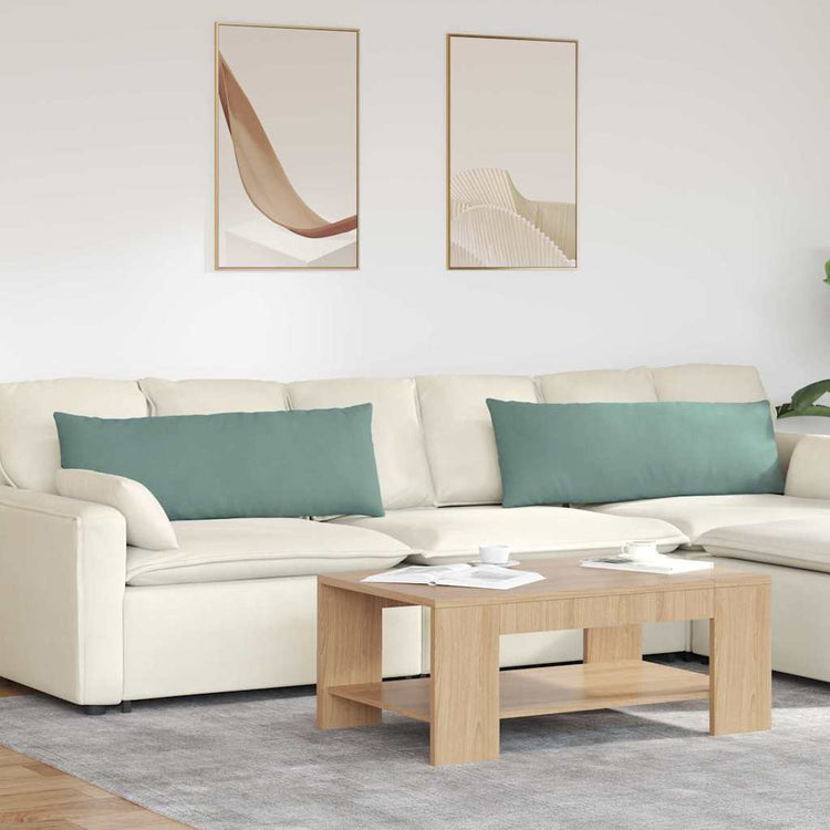VidaXL coussins de canapé 2 pièces vert d'eau 120 x 40 cm tissu corde