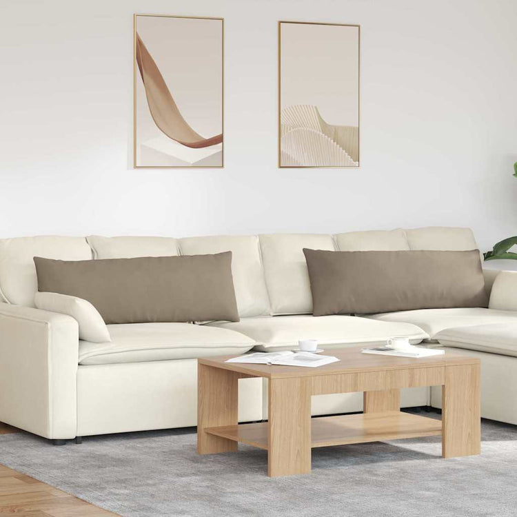 VidaXL coussins de canapé 2 pièces taupe 120 x 40 cm tissu