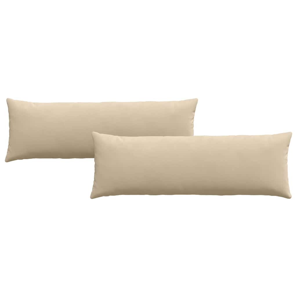VidaXL coussins de canapé 2 pièces crème 120 x 40 cm tissu
