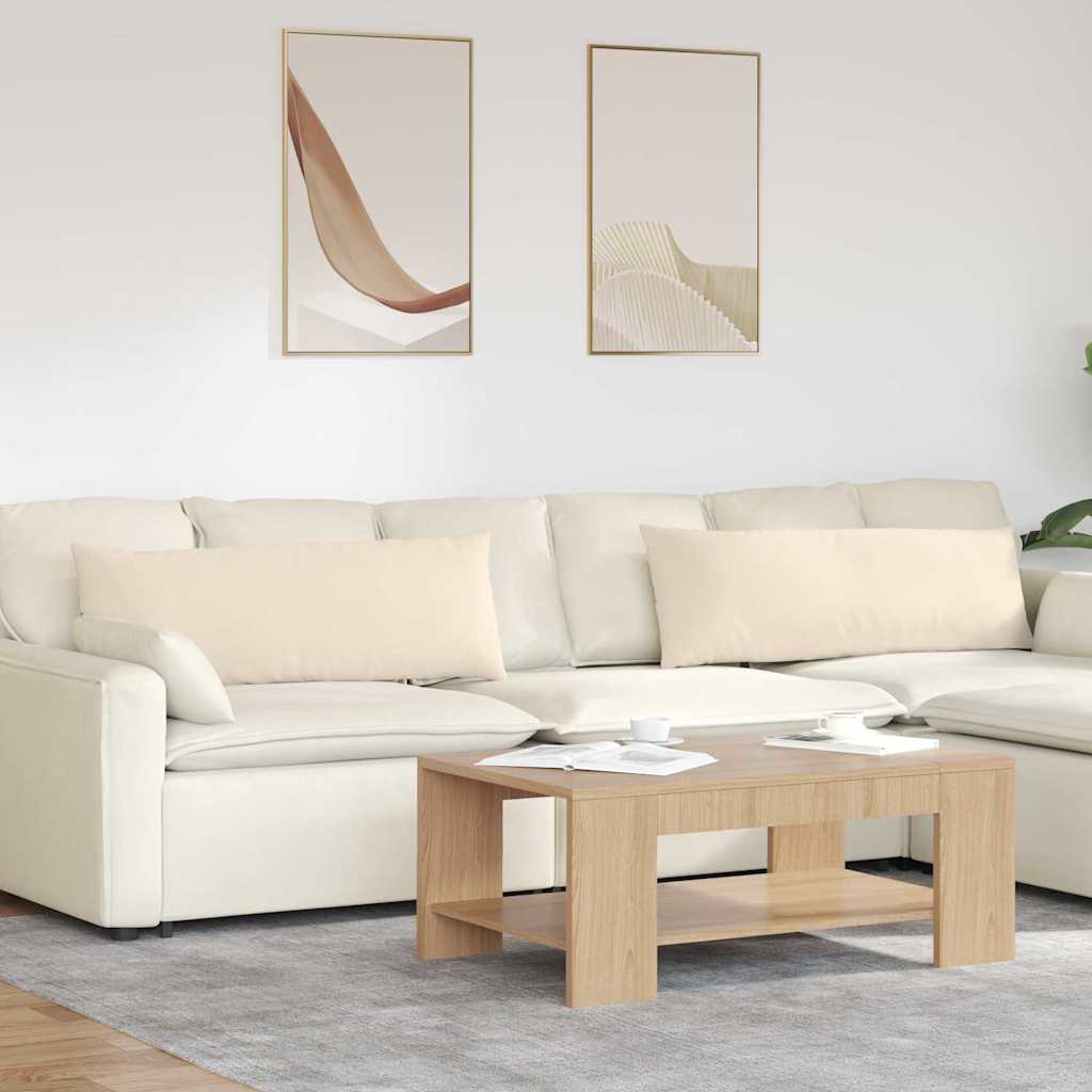 VidaXL coussins de canapé 2 pièces beige 120 x 40 cm tissu