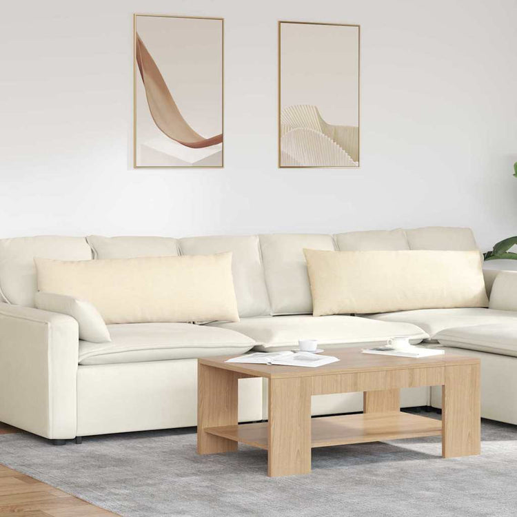VidaXL coussins de canapé 2 pièces crème 120 x 40 cm tissu corde