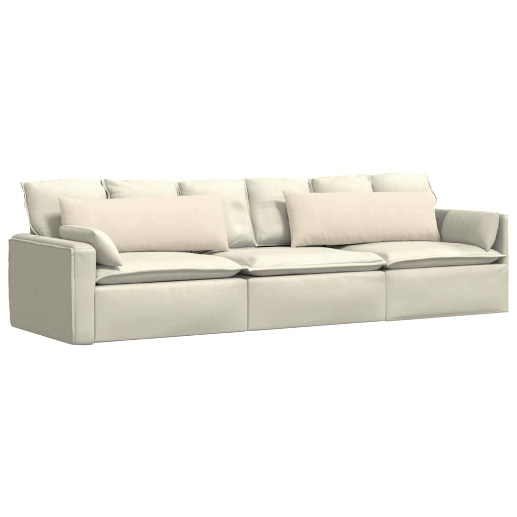 VidaXL coussins de canapé 2 pièces crème 120 x 40 cm tissu corde